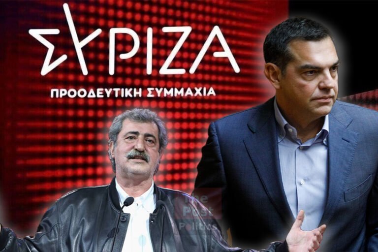 Τσίπρας και Πολάκης με φόντο ΣΥΡΙΖΑ