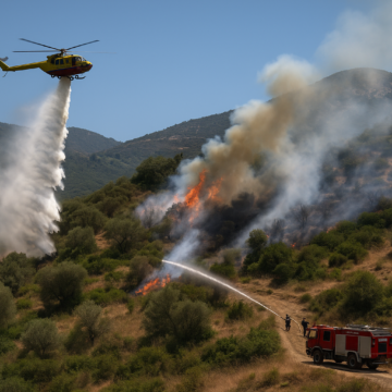 Πυροσβεστική επιχείρηση σε ορεινές περιοχές
