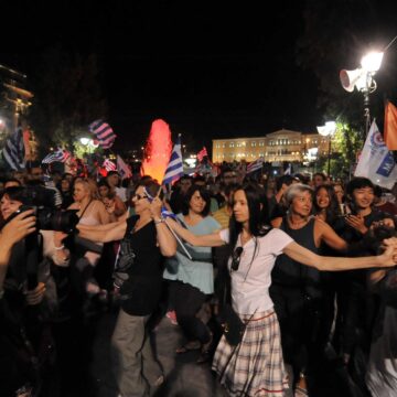 Πανηγυρισμοί για το δημοψήφισμα του 2015