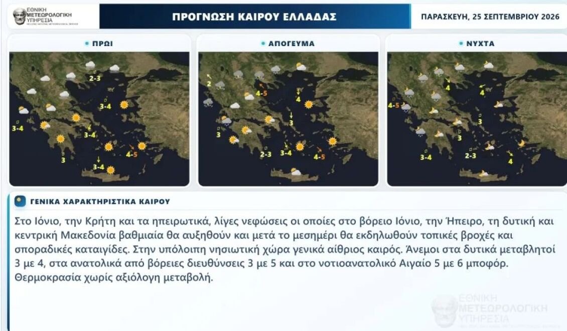 Καιρός: Έντονες βροχές σε όλη τη χώρα την Παρασκευή και καταιγίδες στην Αττική το Σάββατο – Η πρόγνωση Μαρουσάκη