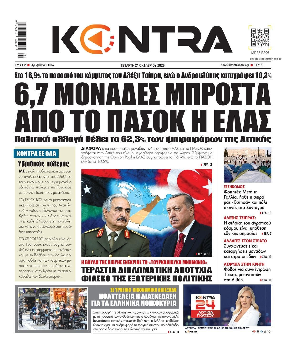 Τα πρωτοσέλιδα των εφημερίδων: Στο επίκεντρο η πολιτική ατζέντα, η οικονομία και οι αθλητικές μάχες